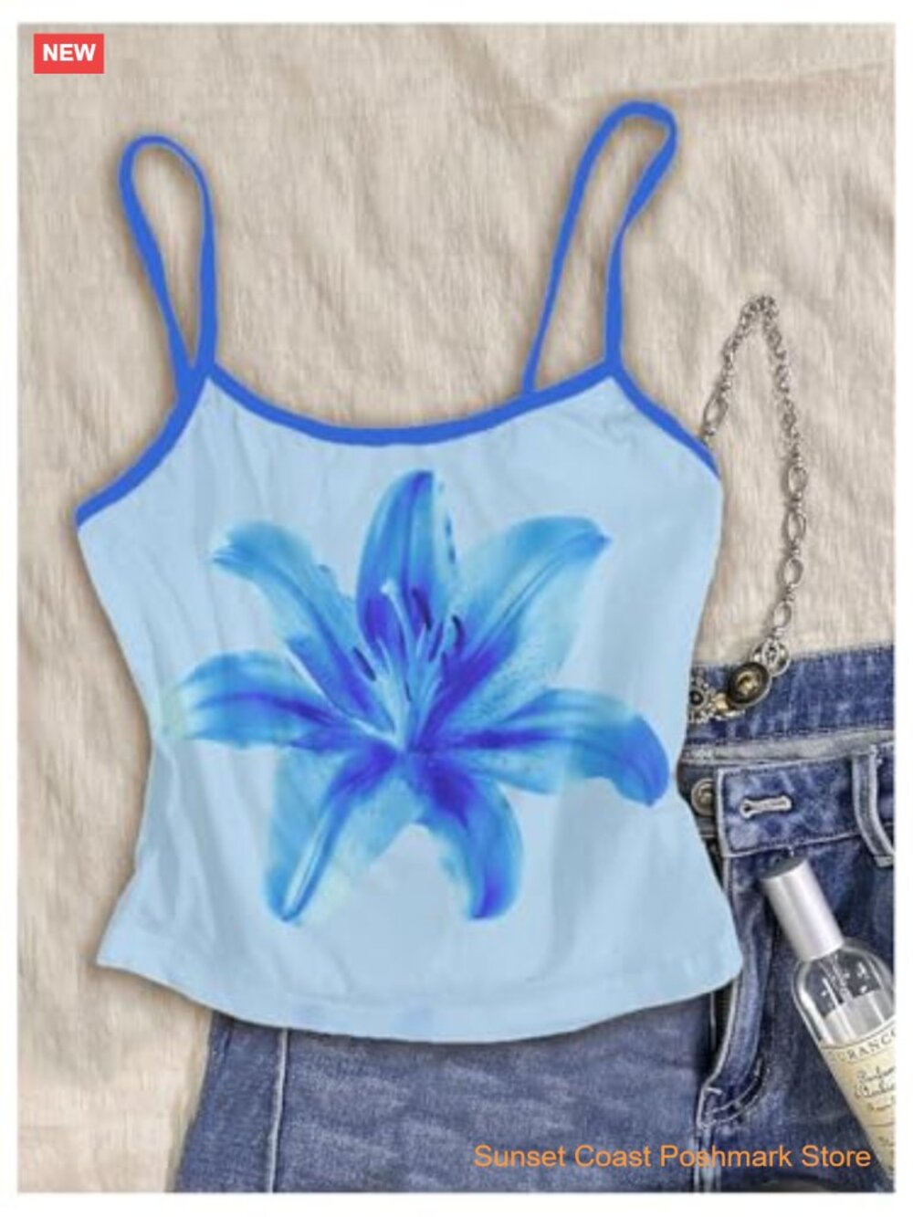 3 Pack Floral Print Crop Camisole Tops Spaghetti Strap Tank Tops Summer - Picture 5 of 5
